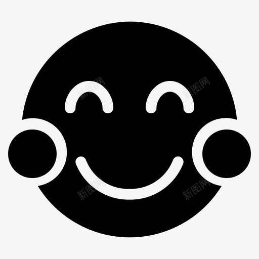 脸红表情害羞图标svg_新图网 https://ixintu.com 害羞 脸红 表情