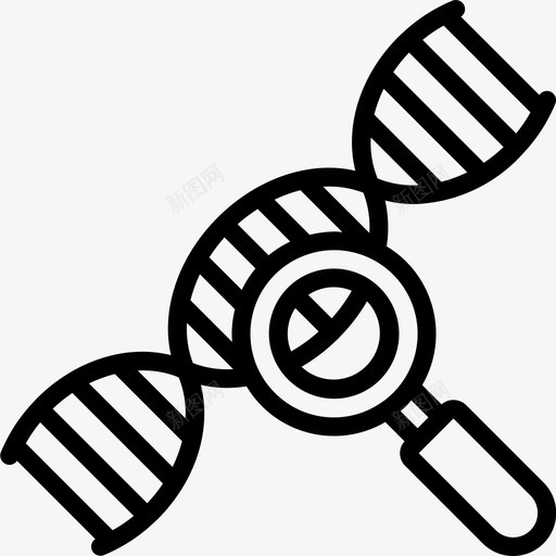 Dna链生物识别线性图标svg_新图网 https://ixintu.com Dna链 生物识别 线性