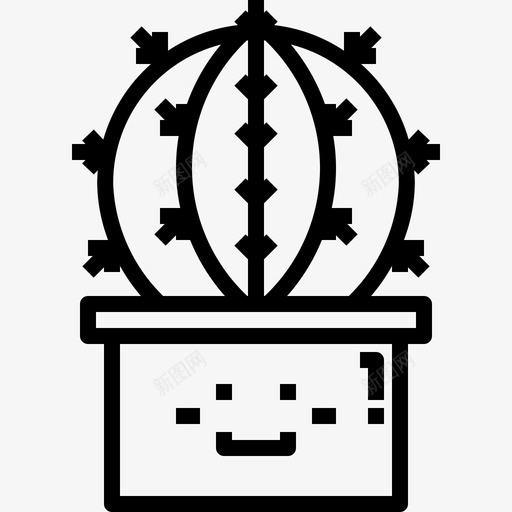 仙人掌自然盆栽图标svg_新图网 https://ixintu.com 仙人掌 夏季 盆栽 自然