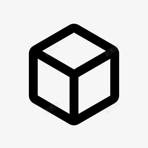 立方体三维长方体图标svg_新图网 https://ixintu.com 三维 六点 圆角 尺寸 立方体 长方体