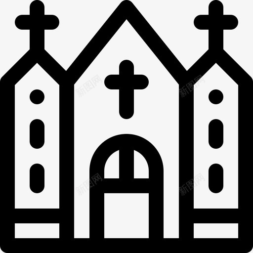 教堂城市生活7直系图标svg_新图网 https://ixintu.com 城市生活 教堂 直系