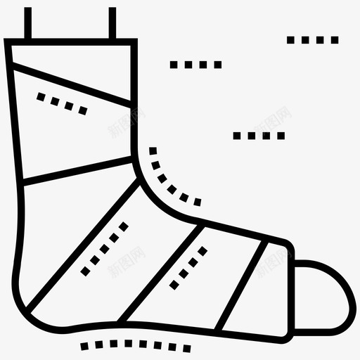 脚骨折脚踝骨折石膏图标svg_新图网 https://ixintu.com 急救 急救热线图标包 石膏 脚踝骨折 脚骨折 足部石膏 足部绷带