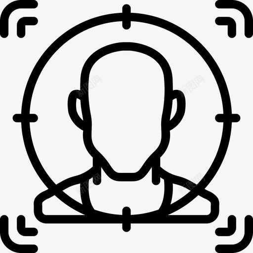 面部识别生物识别线性图标svg_新图网 https://ixintu.com 生物识别 线性 面部识别