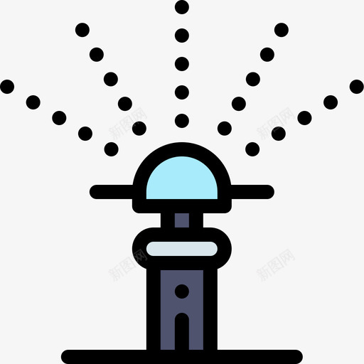 洒水器智能家居13线性颜色图标svg_新图网 https://ixintu.com 智能家居13 洒水器 线性颜色