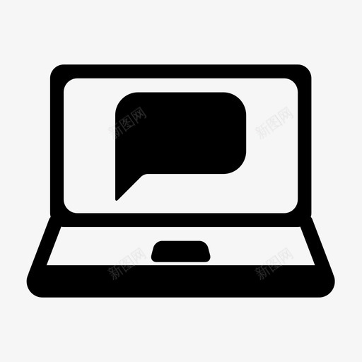 笔记本电脑视频通话商务会议图标svg_新图网 https://ixintu.com 会议 商务 对话 笔记本电脑视频通话