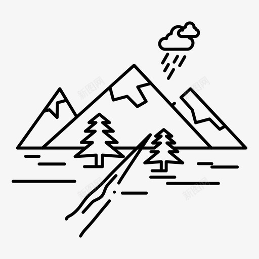岩石小山风景图标svg_新图网 https://ixintu.com 2月 小山 岩石 收集 界面 网络 自然 风景