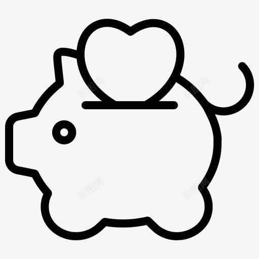 存钱罐慈善心图标svg_新图网 https://ixintu.com 存钱罐 心 慈善 爱