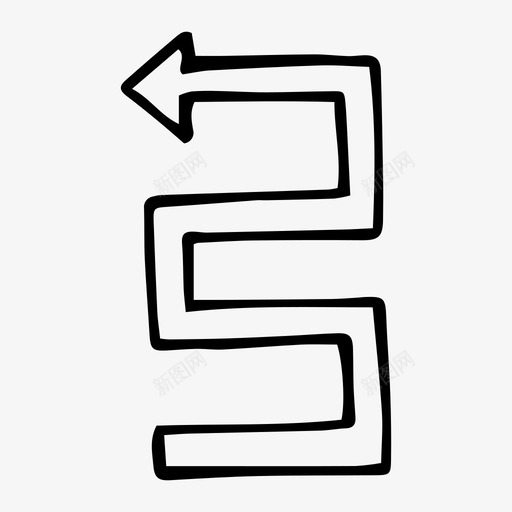 左箭头方向路径图标svg_新图网 https://ixintu.com 指针 方向 符号 箭头 路径