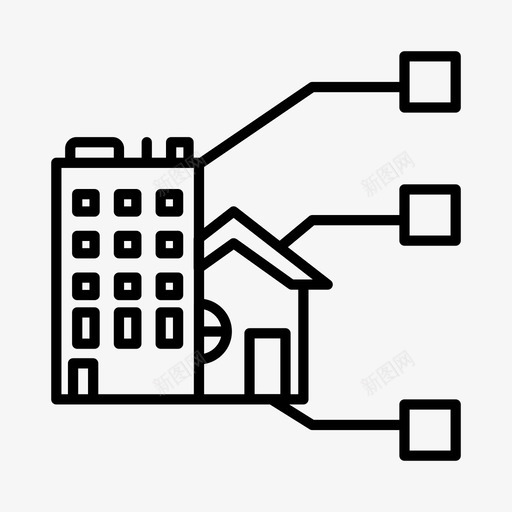 项目蓝图建筑图标svg_新图网 https://ixintu.com 建筑 房地产 细节 蓝图 财产 项目