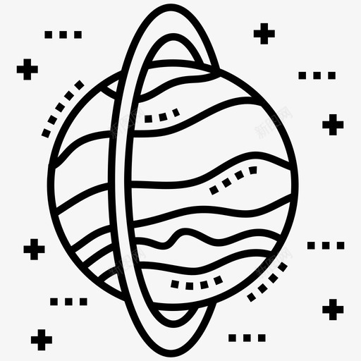 天王星行星宇航员天文学图标svg_新图网 https://ixintu.com 天文学 天王星行星 宇航员 最里面的行星 球体 空间和星系线图标包