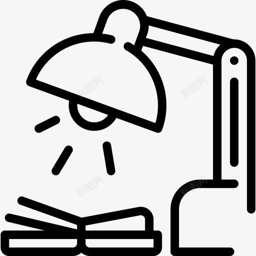 灯教育176线性图标svg_新图网 https://ixintu.com 教育176 灯 线性