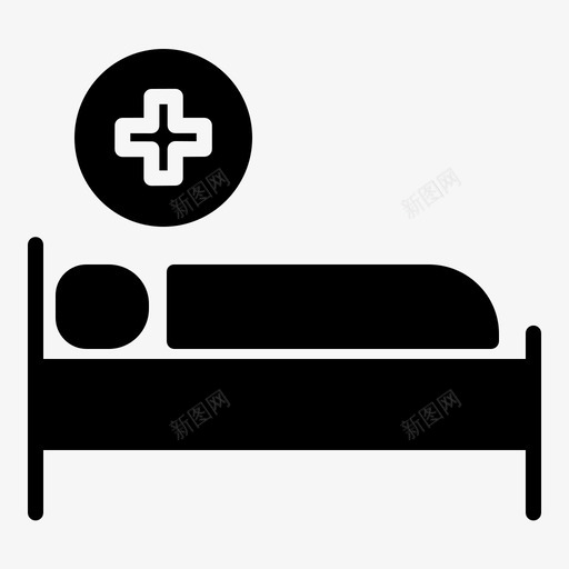 病床医院医疗图标svg_新图网 https://ixintu.com 医疗 医院 病床