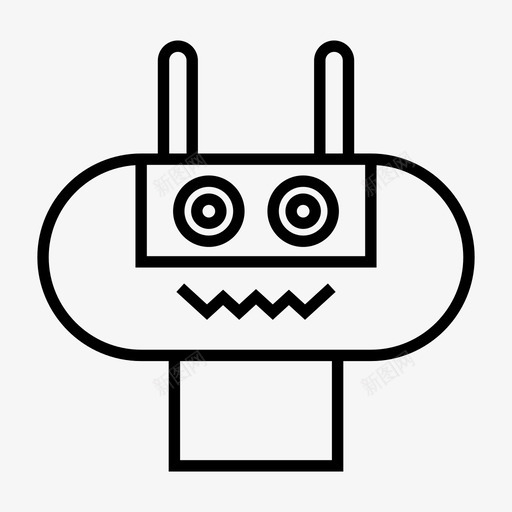 机器人头人形图标svg_新图网 https://ixintu.com 人形 头 机器人 机器人头线