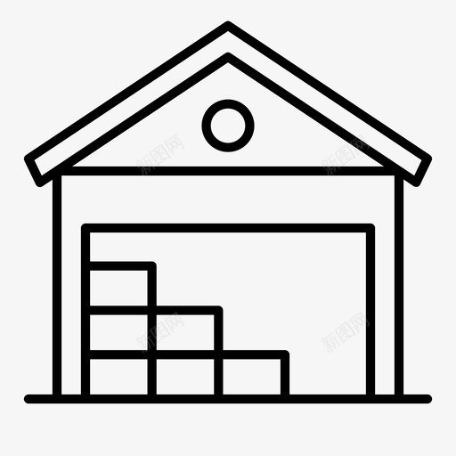 仓库交货物流图标svg_新图网 https://ixintu.com 交货 仓库 供应链 物流 运输