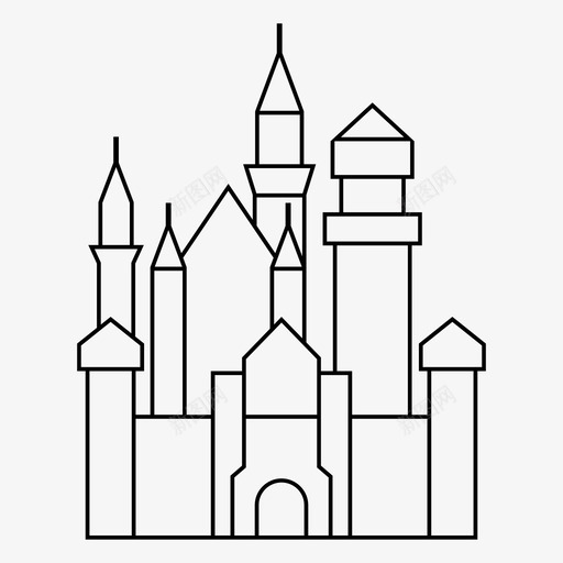 新天鹅堡建筑著名地标图标svg_新图网 https://ixintu.com 世界旅游 建筑 德国 新天鹅堡 著名地标
