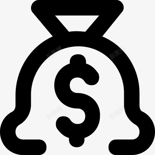 钱袋货币美元袋图标svg_新图网 https://ixintu.com 美元袋 货币 钱袋 银行和金融材料平滑线图标集