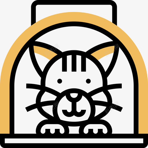 猫屋宠物店48号黄影图标svg_新图网 https://ixintu.com 48号 宠物 猫屋 黄影