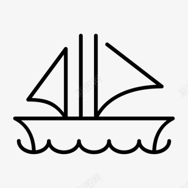 帆船海上水上运动图标图标