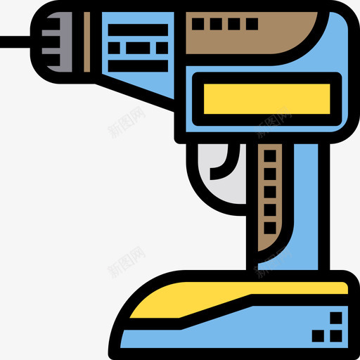 钻孔机家用电器13线颜色图标svg_新图网 https://ixintu.com 家用电器 钻孔机 颜色