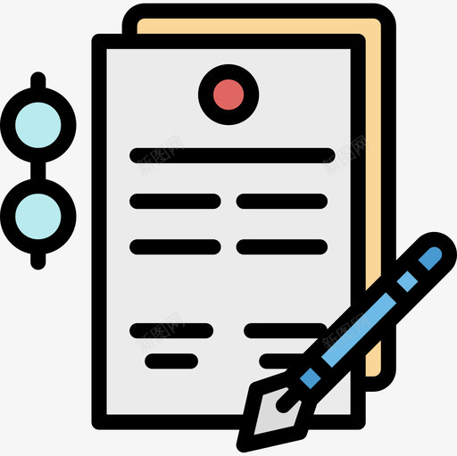 合同九月投资线性颜色图标svg_新图网 https://ixintu.com 九月投资 合同 线性颜色