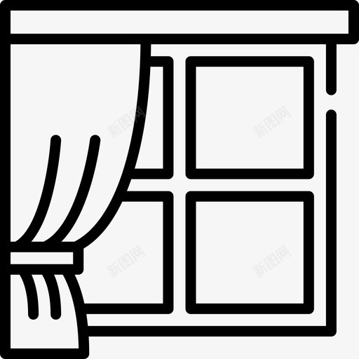 窗帘室内6线性图标svg_新图网 https://ixintu.com 室内设计 窗帘 线性