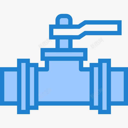 阀门水管工4蓝色图标svg_新图网 https://ixintu.com 水管 管工 蓝色 阀门