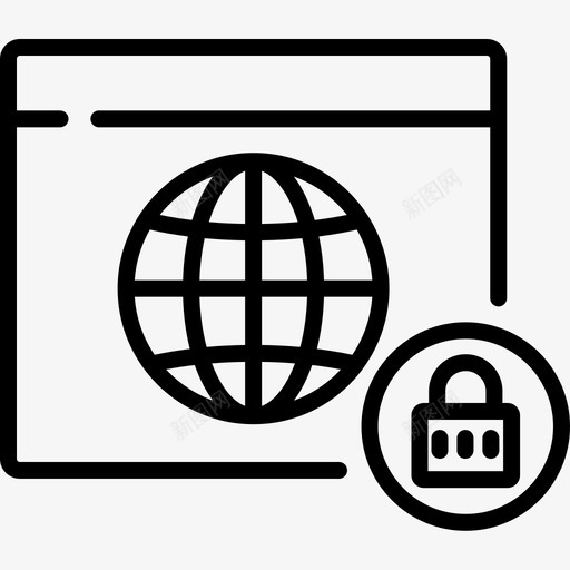 网络保护安全5线性图标svg_新图网 https://ixintu.com 保护安全5 线性 网络