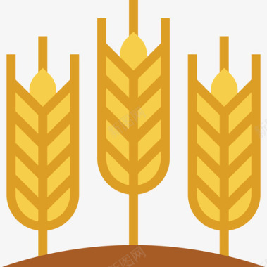 小麦秋季64平坦图标图标