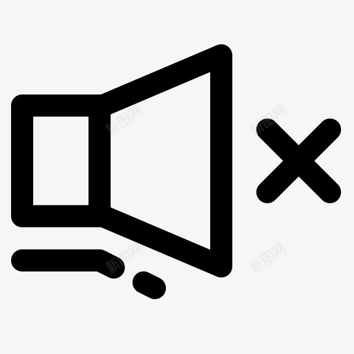 音频音乐静音图标svg_新图网 https://ixintu.com 扬声器 用户界面 静音 音乐 音频