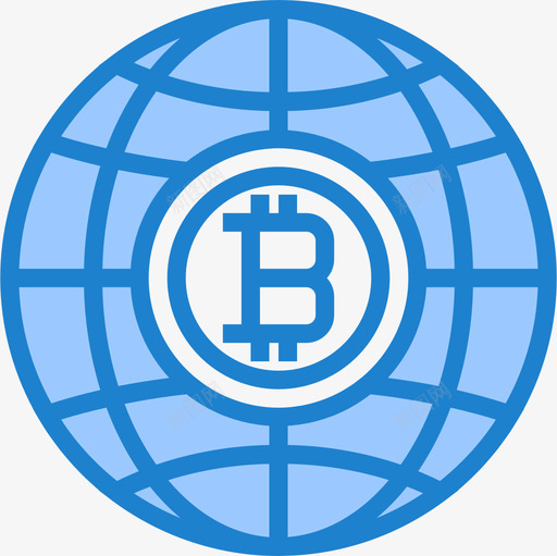 全球比特币蓝色图标svg_新图网 https://ixintu.com 全球 比特 蓝色
