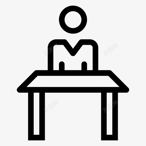 学生课桌讲座图标svg_新图网 https://ixintu.com 业务 会议 图标 培训 学生 教学 线图 讲座 课桌