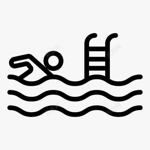 游泳池酒店度假村图标svg_新图网 https://ixintu.com 度假村 建筑物 游泳池 酒店