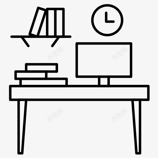 电脑办公室房间图标svg_新图网 https://ixintu.com 办公室 房间 桌子 电脑