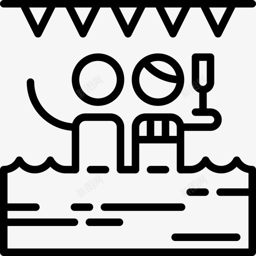 游泳池派对和庆祝活动8直线型图标svg_新图网 https://ixintu.com 派对和庆祝活动8 游泳池 直线型