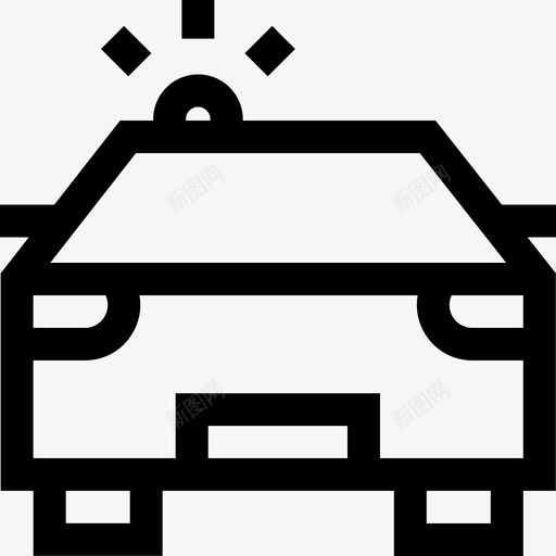 警车交通79直线型图标svg_新图网 https://ixintu.com 交通 直线 线型 警车