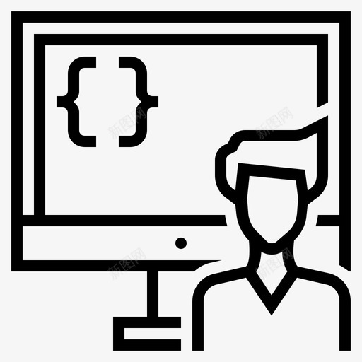 软件开发者编码程序员图标svg_新图网 https://ixintu.com 扁平化程序员 程序员 编码 编程 网络程序员 网络编程 软件开发者