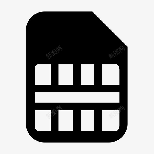 sim卡芯片电话图标svg_新图网 https://ixintu.com sim卡 信号 电话 芯片