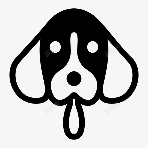 狗脸动物头图标svg_新图网 https://ixintu.com 动物 狗脸