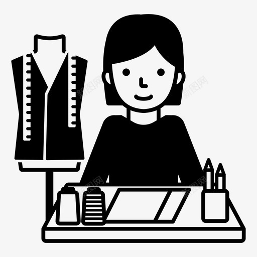 时装师服装师人体模特图标svg_新图网 https://ixintu.com 人体模特 时装设计师 服装设计师 职业 裁缝