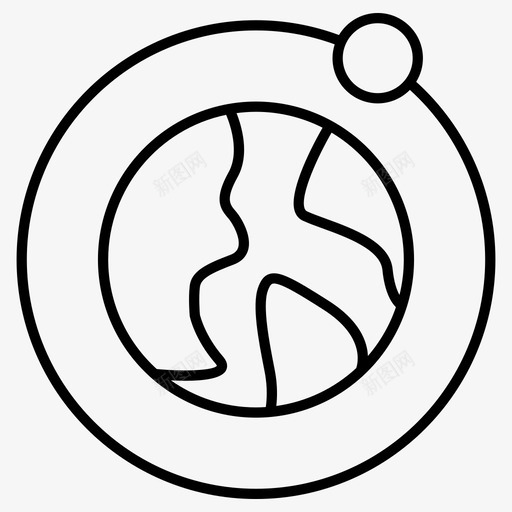 轨道地球卫星图标svg_新图网 https://ixintu.com 卫星 地球 天文学 轨道