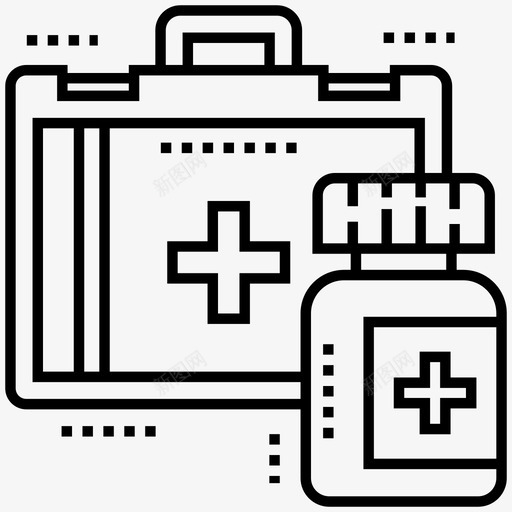 药品医生包急救箱图标svg_新图网 https://ixintu.com 医生包 医疗箱 急救箱 急救线图标包 药品