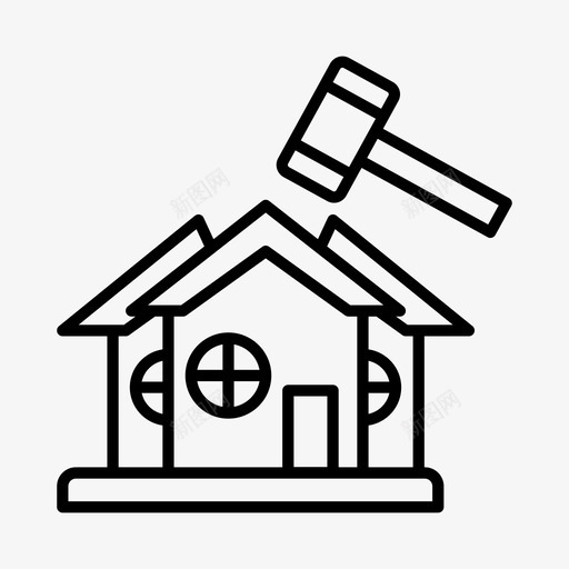 房屋拍卖拍卖竞价房屋图标svg_新图网 https://ixintu.com 房产 房地产 房屋 拍卖 竞价