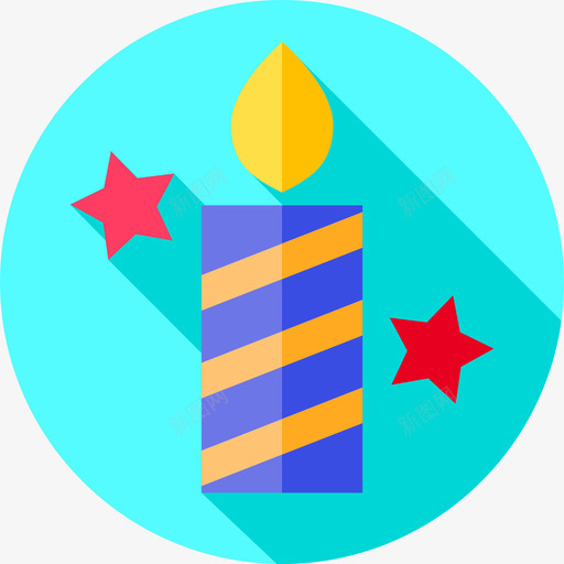 蜡烛新年22平的图标svg_新图网 https://ixintu.com 平的 新年 蜡烛