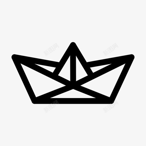 船海滩折纸图标svg_新图网 https://ixintu.com 宝藏 平顶 折纸 海滩 海盗 船