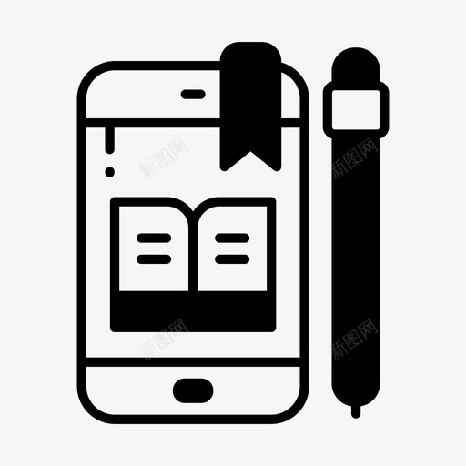 电子学习教育移动图标svg_新图网 https://ixintu.com 学校 教育 电子学习 移动