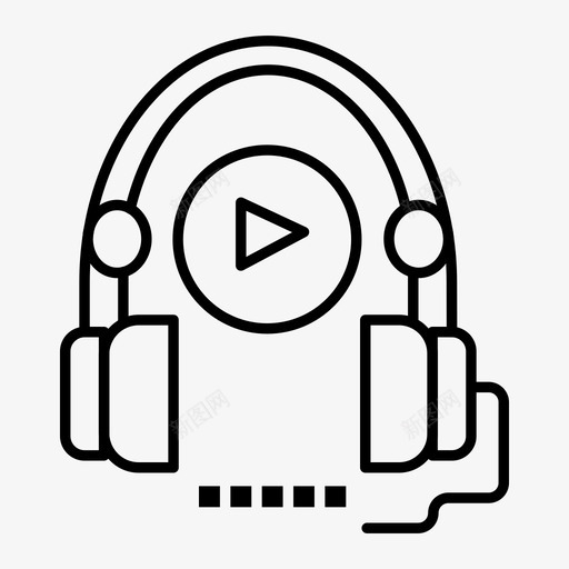 语言课程教育图标svg_新图网 https://ixintu.com feb v3 教育 界面 网络 耳机 语言 课程 集合