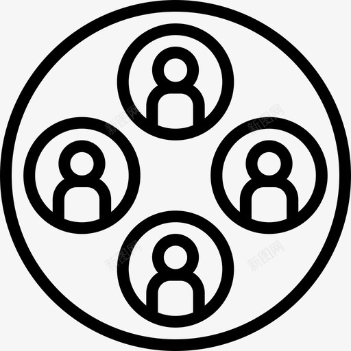 社区知识管理2线性图标svg_新图网 https://ixintu.com 知识管理2 社区 线性