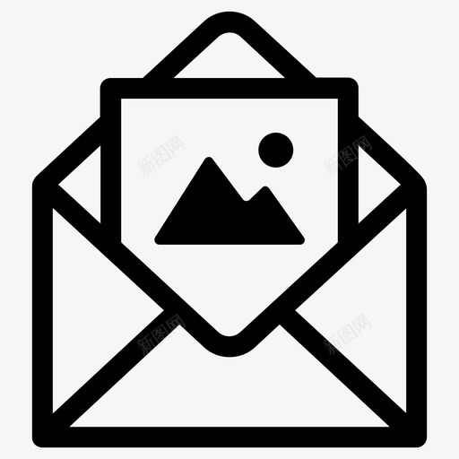 图像电子邮件附件信封图标svg_新图网 https://ixintu.com 信封 图像电子邮件 附件