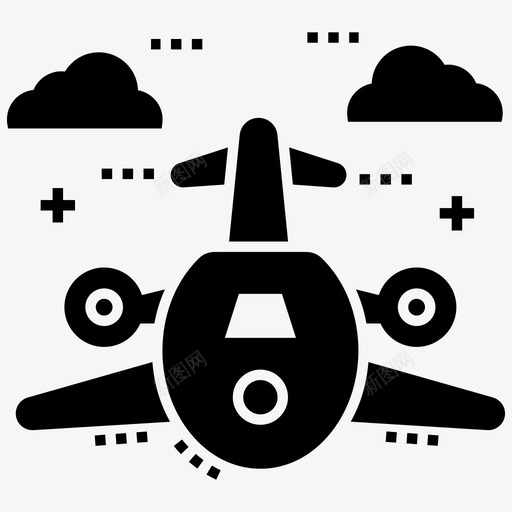 空客飞机喷气式飞机图标svg_新图网 https://ixintu.com 喷气式飞机 空客 航空运输字形图标包 飞机