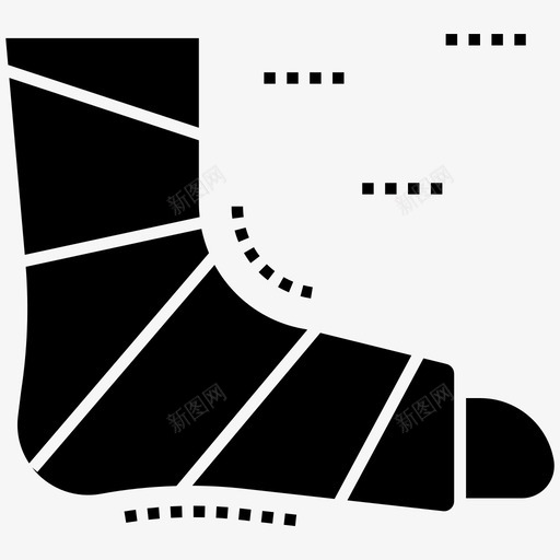 骨折的脚急救脚绷带图标svg_新图网 https://ixintu.com 急救 紧急救援图标包 脚石膏 脚绷带 脚踝骨折 骨折的脚